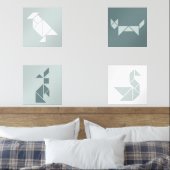 Tangram animals nursery wall art set (寝室)