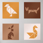 Tangram animals nursery wall art set (正面)