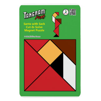 Tangram Christmas Magnets - Santa & Sack of Toys マグネット