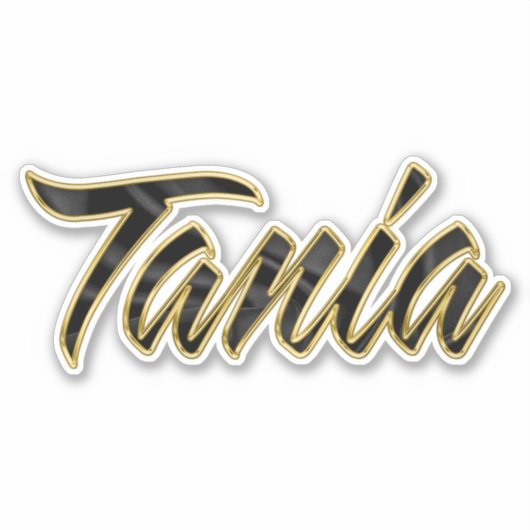 Tania black gold Lettering Aufkleber Sticker シール (正面)