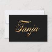 Tanja gold Design Lettering Karte (正面)