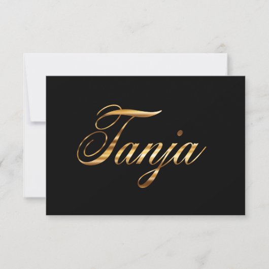 Tanja gold Design Lettering Karte (正面)