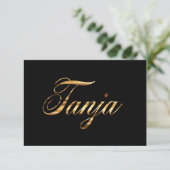 Tanja gold Design Lettering Karte (スタンド正面)