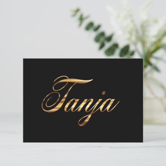 Tanja gold Design Lettering Karte (スタンド正面)