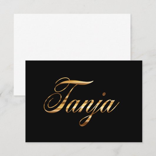 Tanja gold Design Lettering Karte (正面/裏面)