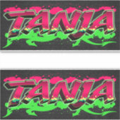 Tanja Vorname Name Graffiti Aufkleber Sticker シール (正面)