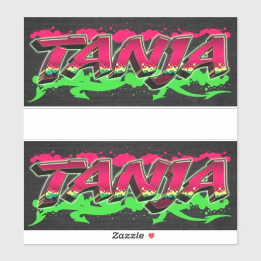 Tanja Vorname Name Graffiti Aufkleber Sticker シール (シート)