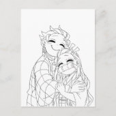 Tanjiro and Nezuko hug シーズンポストカード (正面)