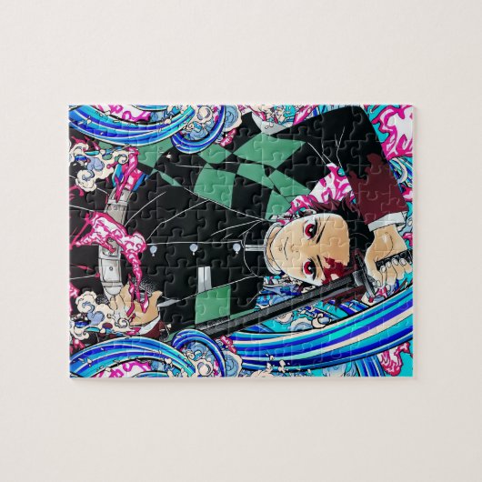 Tanjiro Kamado Blue ジグソーパズル (横)