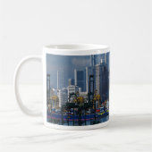 Tanjongの容器の港とのシンガポールのスカイライン、罪 コーヒーマグカップ (左)
