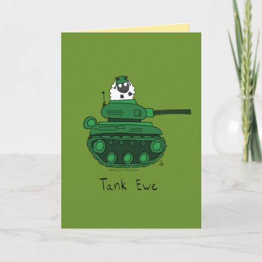 Tank Ewe - Tank おもしろい You Sheep Greeting Card カード (正面)