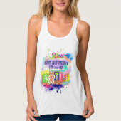 Tank Top "i am not messy i'm artist " Statement タンクトップ (正面)