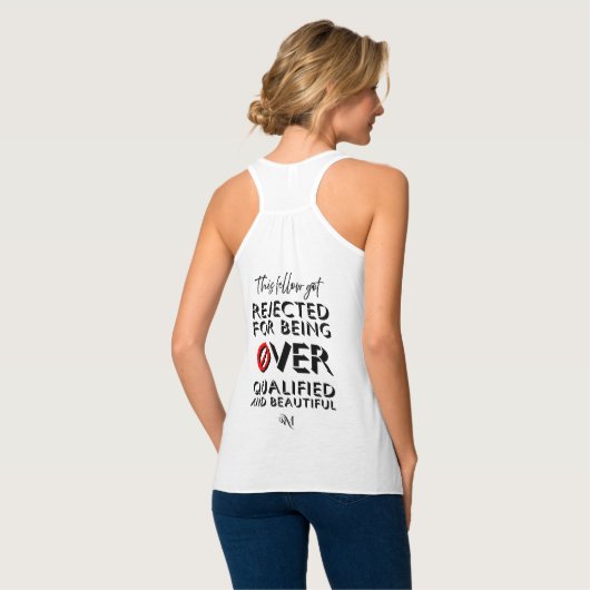 Tank top : Over Qualified (white) タンクトップ (裏面フル)