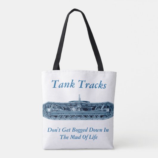 Tank Tracks Mud of Life Inspiration Blue トートバッグ (裏面)