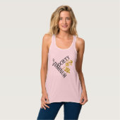 tanktop met gouden bloemen en logo タンクトップ (正面フル)