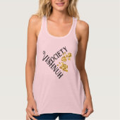 tanktop met gouden bloemen en logo タンクトップ (正面)