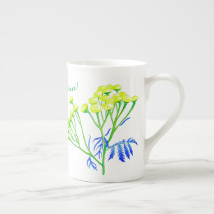 Tansy on a Bone中国マグカップ ボーンチャイナマグカップ