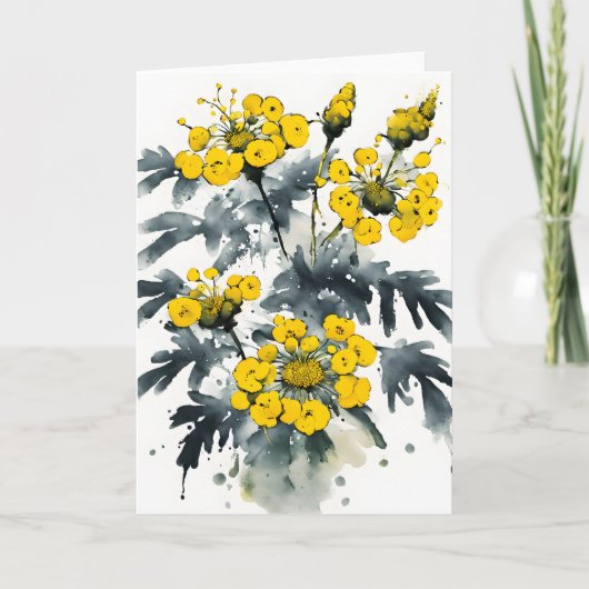 Tansy - Watercolor flowers カード (正面)