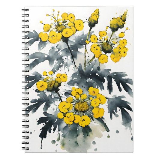 Tansy - Watercolor flowers ノートブック (正面)