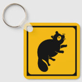 Tanuki Crossing! Japanese Road Sign キーホルダー (正面)