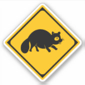 Tanuki Crossing! Japanese Road Sign シール (正面)