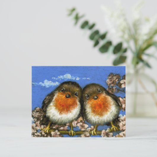 Tanya Bondによるロビンズポストカード2枚 ポストカード (スタンド正面)