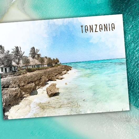 Tanzania Africa Landscape Travel Art Keepsake  ポストカード