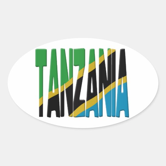 Tanzania flag 楕円形シール (正面)