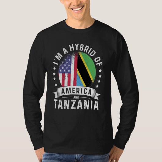 Tanzanian American Patriot Grown Flag Humor Tシャツ (正面)