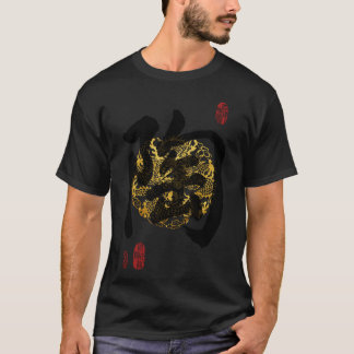 TAOの家紋書道アート 女子 Tシャツ