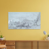 Taormina、'シチリアの景色' （チョーク&ゴーアッシュ）から キャンバスプリント (インサイチュ (リビング))