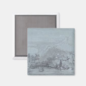 Taormina、'シチリアの景色' （チョーク&ゴーアッシュ）から マグネット (正面/裏面)