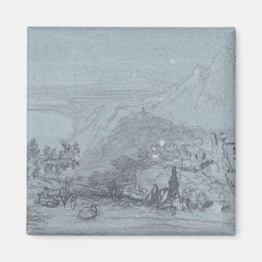 Taormina、'シチリアの景色' （チョーク&ゴーアッシュ）から マグネット (正面)