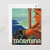 Taormina、風景、イタリア、ヴィンテージ旅行はがき ポストカード (正面/裏面)