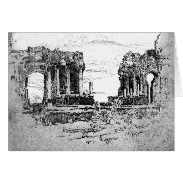 Taormina 1913年からの山Aetna (正面横)