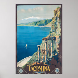 Taormina Sicily Italy Vintage Travel Poster ポスター