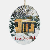 Taosのニューメキシコの降雪 セラミックオーナメント (右)
