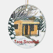 Taosのニューメキシコの降雪 セラミックオーナメント (左)