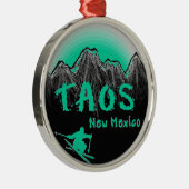 Taosニューメキシコの芸術的なスキーヤー メタルオーナメント (右)