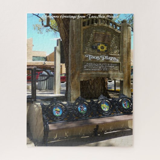 Taosニューメキシコ。クリスマスの挨拶 ジグソーパズル (縦)