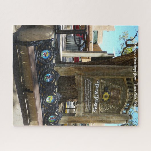 Taosニューメキシコ。クリスマスの挨拶 ジグソーパズル (横)