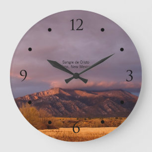 Taos、ニューメキシコのSangre de Cristo Mountains ラージ壁時計