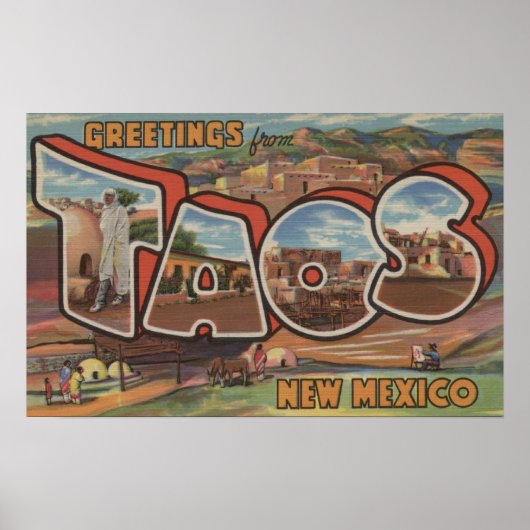 Taos, New MexicoLarge Letter ScenesTaos, NM ポスター (正面)