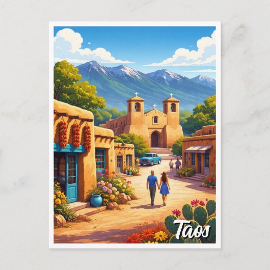 Taos Pueblo New Mexico ポストカード (正面)