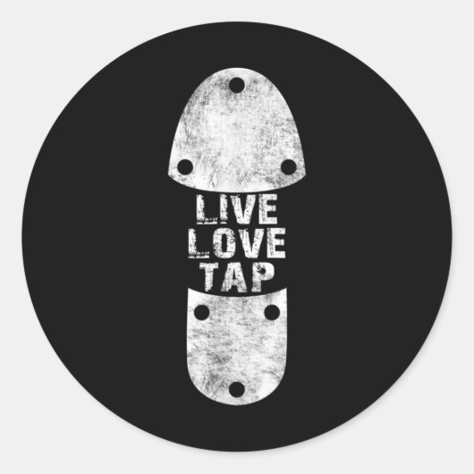 Tap Dances - Live Love Tap Distressed for Tap ラウンドシール (正面)