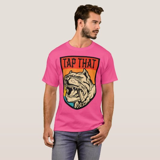 Tap Tha Pitbull Smoking Cigar Tシャツ (正面フル)