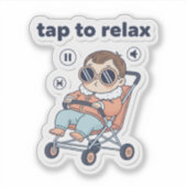 Tap to Relax Funny Baby Sticker  シール (正面)