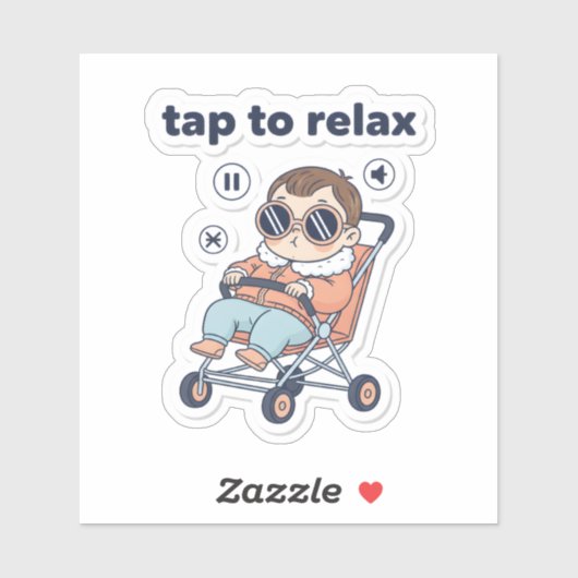 Tap to Relax Funny Baby Sticker  シール (シート)