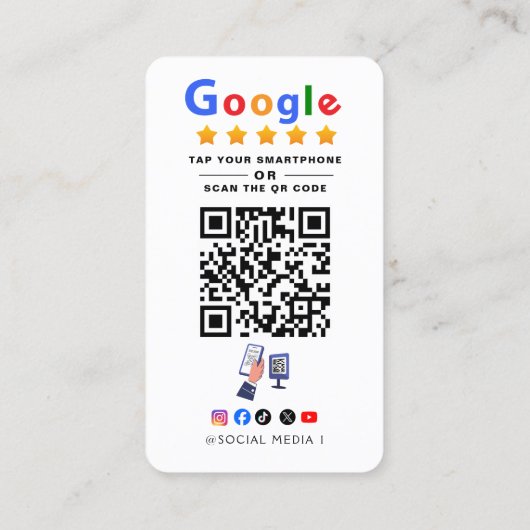 Tap to Review Google Review QR Code Google Ratings 名刺 (裏面)
