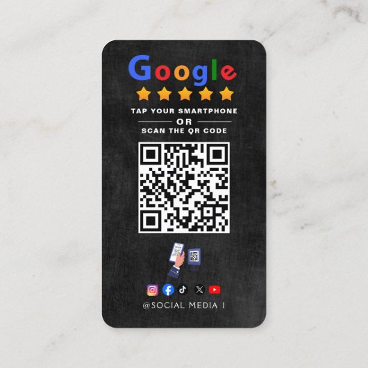 Tap to Review Google Review QR Code Google Ratings 名刺 (裏面)